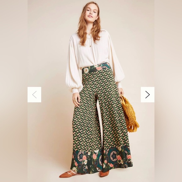 FARM Rio Pants - NWT Farm Rio For Anthropologie Amie Knit Wide-Leg Palazzo Pants